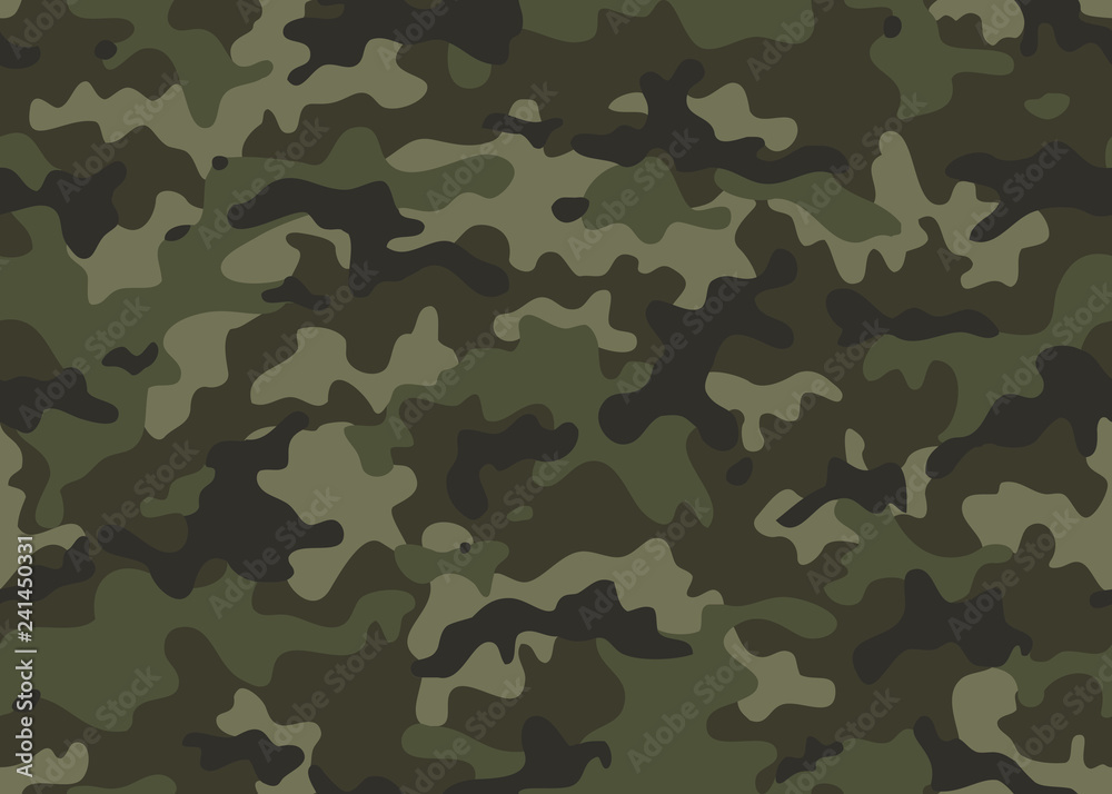 Print Texture military camouflage seamless pattern. Abstract army and hunting masking ornament repeat - obrazy, fototapety, plakaty 