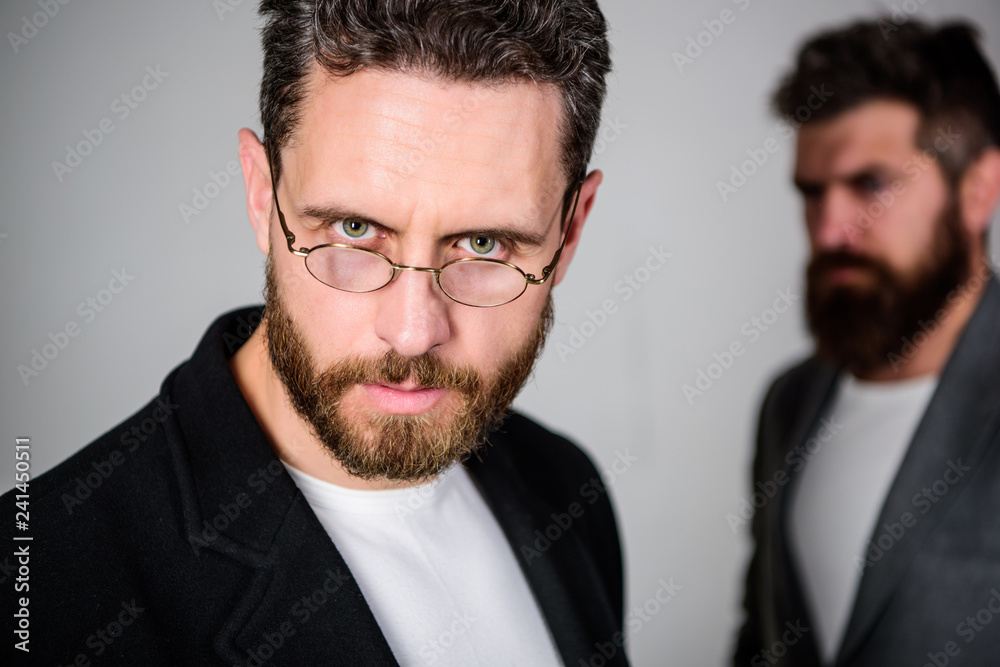 Eye health and sight. Optics and vision concept. Smart glance. Accessory for smart appearance. Wearing glasses may really mean you are smarter. Man handsome bearded mature guy wear eyeglasses Eye health and sight. Optics and vision concept. Smart glance. Accessory for smart appearance. Wearing glasses may really mean you are smarter. Man handsome bearded mature guy wear eyeglasses
