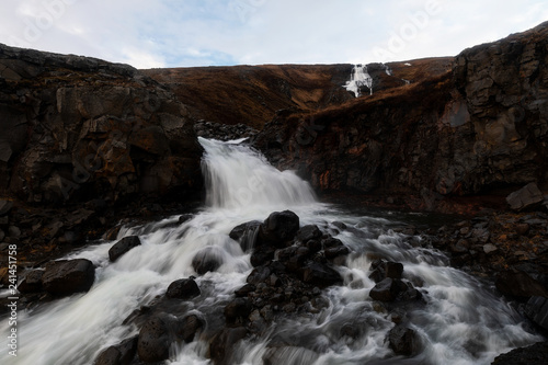 Rjukandafoss  beautiful waterfall in the north part of Iceland