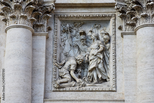 Sculptures on the Palazzo Poli (Poli Palace). Rome, Italy