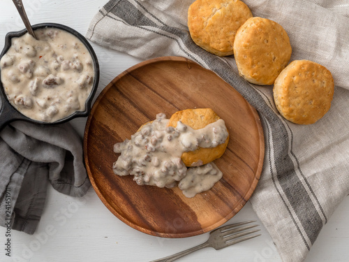Canvas Print Biscuits and sausage gravy