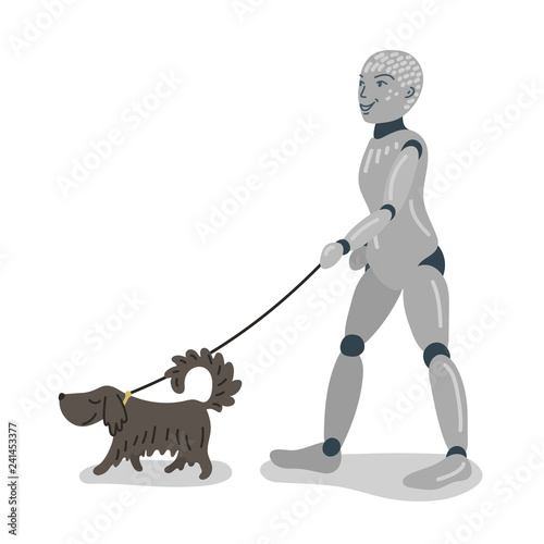 Robot walking the dog