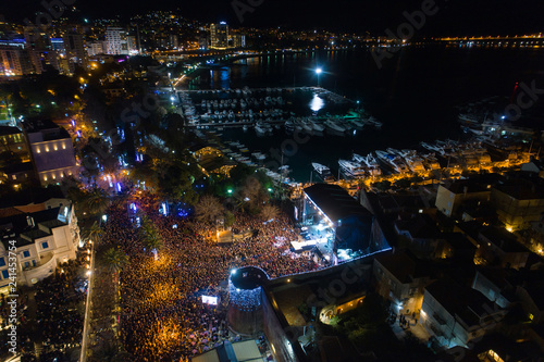 New Year's celebration at the old town of Budva
