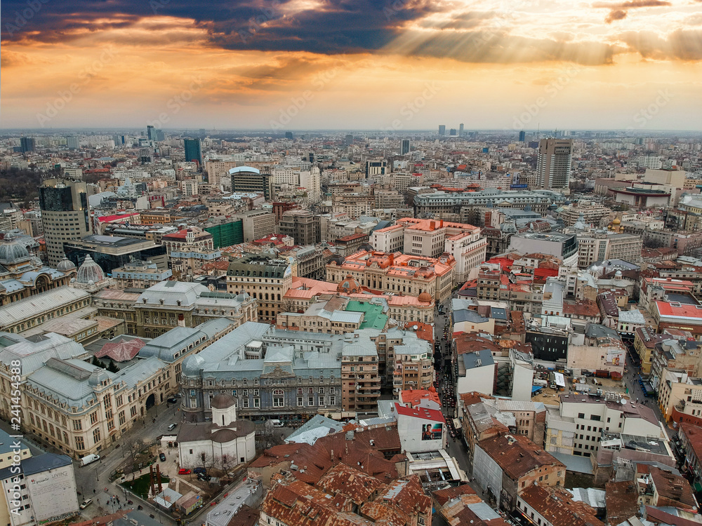 Fototapeta premium Bucharest aerial view