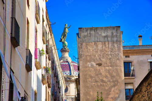 Photography Spanish architecture, beautiful Barcelona streets in historic city center of Las