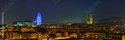 Obraz na płótnie Barcelona aerial panoramic overview w salonie