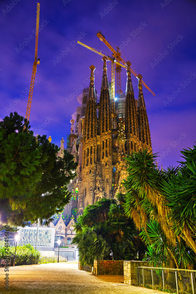 Sagrada Familia basilica at sunrise