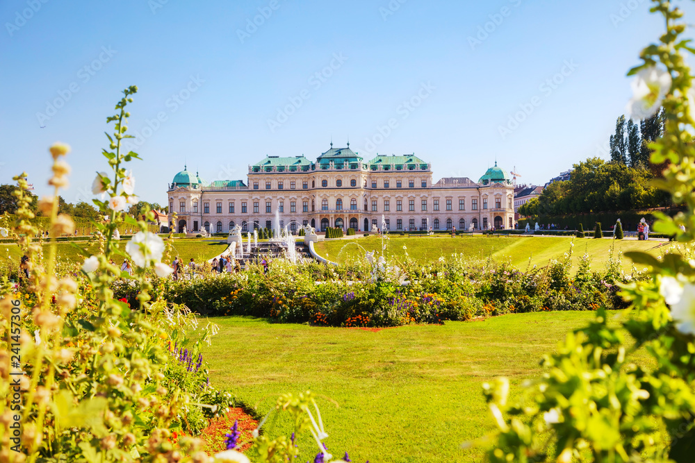 Belvedere palace in Vienna, Austria in the morning