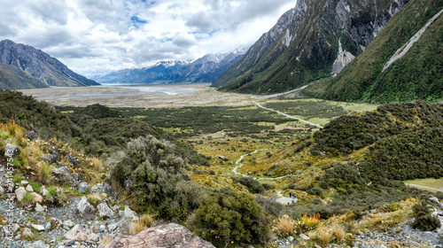 Tasman Glacier Track at Aoraki, Mount Cook, New Zealand, South Island, NZ