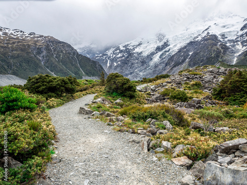 Hooker Valley Track at Mount Cook, Aoraki, New Zealand, NZ photo