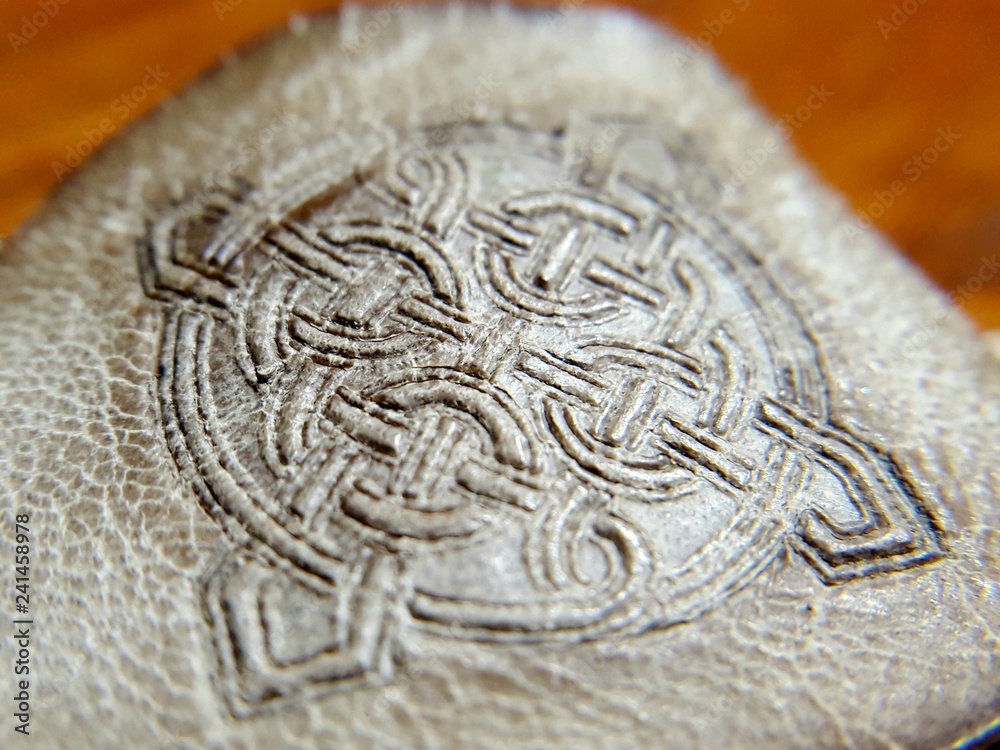 Celtic knot on leather