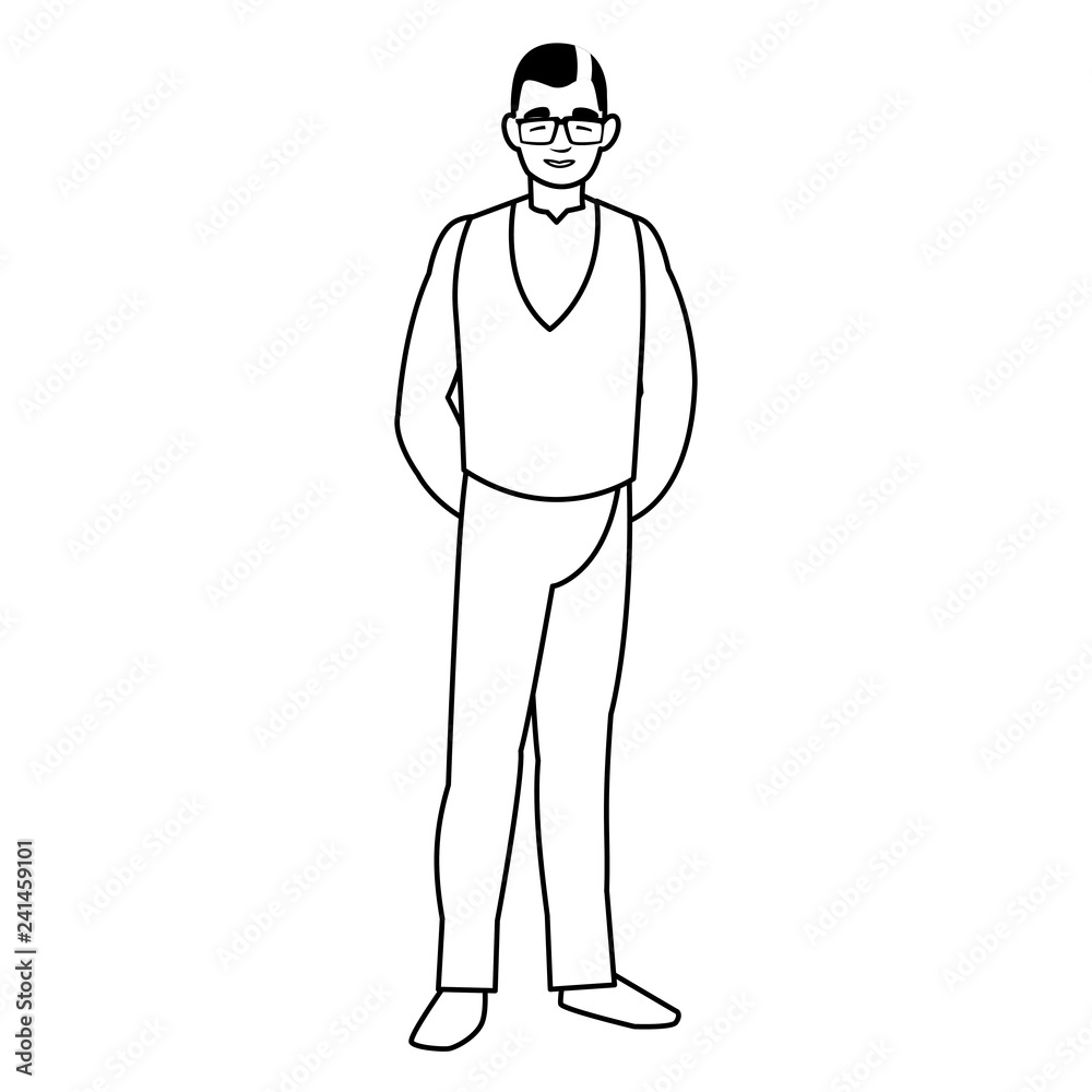 young man with glasses avatar character young man with glasses avatar character