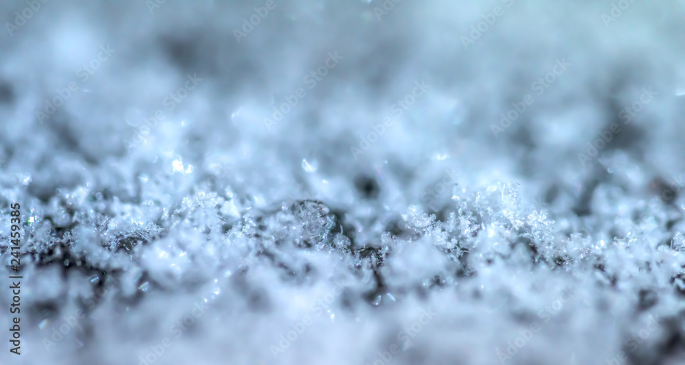 Abstract texture of winter snow - winter design background - close up - banner design