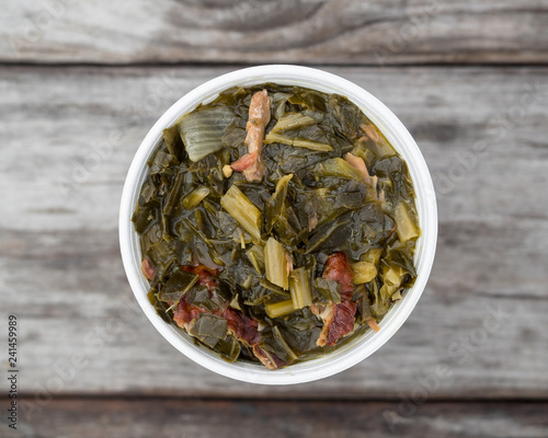 Collard greens. A traditional Southern side dish popular in the United States. photo