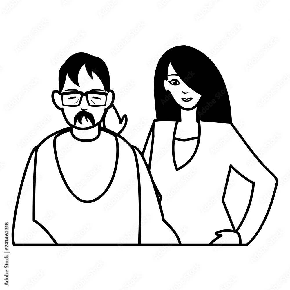 young couple avatars characters young couple avatars characters