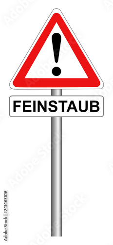 Feinstaub Warnschild isoliert