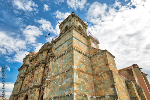 Landmark Oaxaca Cathedral (Cathedral of Our Lady of the Assumption) on the main Zocalo Square in historic city center photo