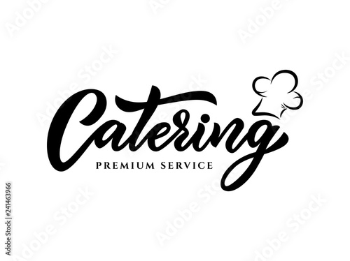 Hand sketched lettering Catering company logo.Vector illustration EPS 10
