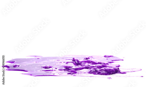 Purple sleaze puddle, slime isolated on white background, with clipping path