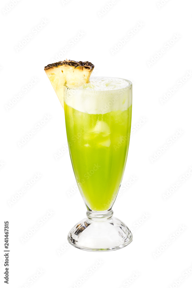 refreshing non-alcoholic cocktail white background refreshing non-alcoholic cocktail white background