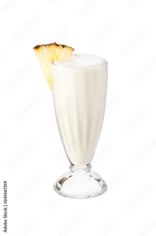 A delicious cold milk shake white background A delicious cold milk shake white background