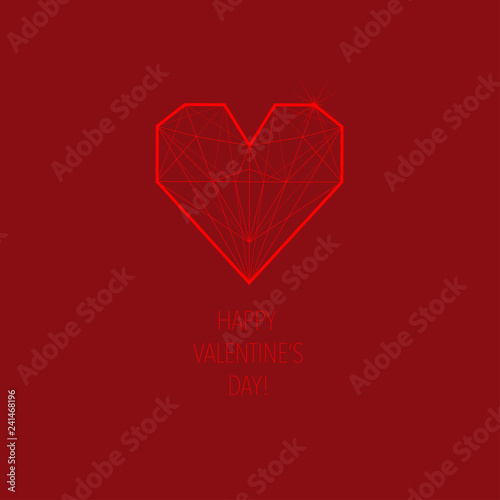 cartolina per il giorno di San Valentino rossa cuore