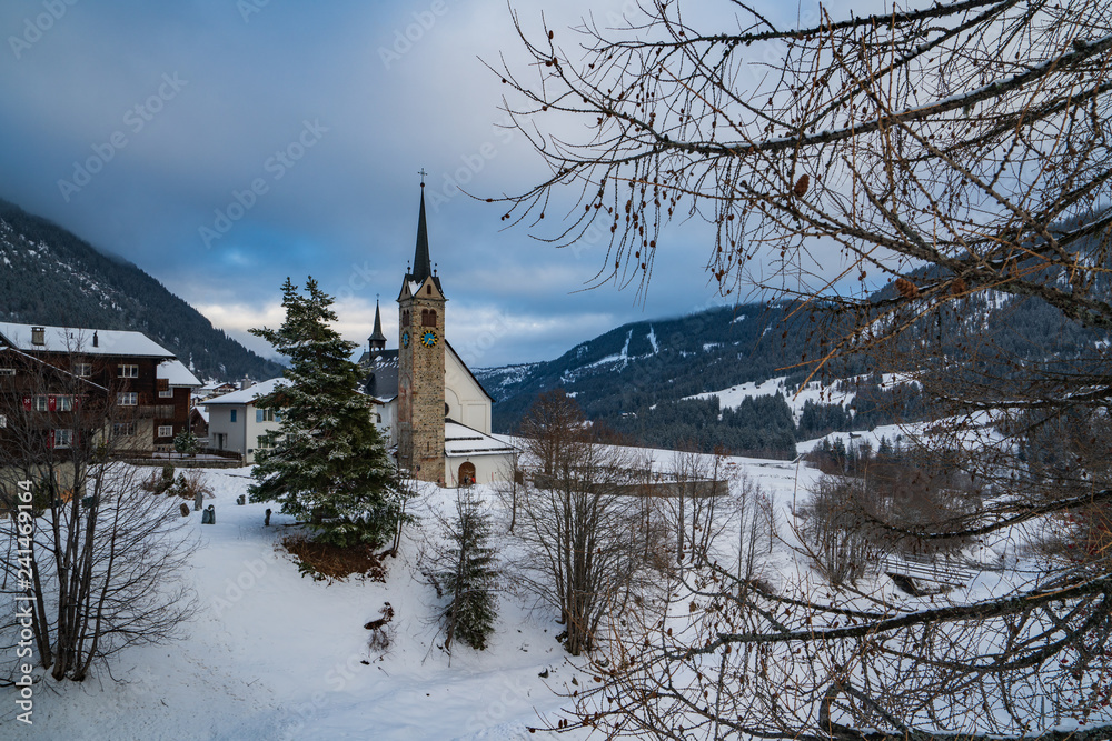 church in Sedrun city, Switzerland