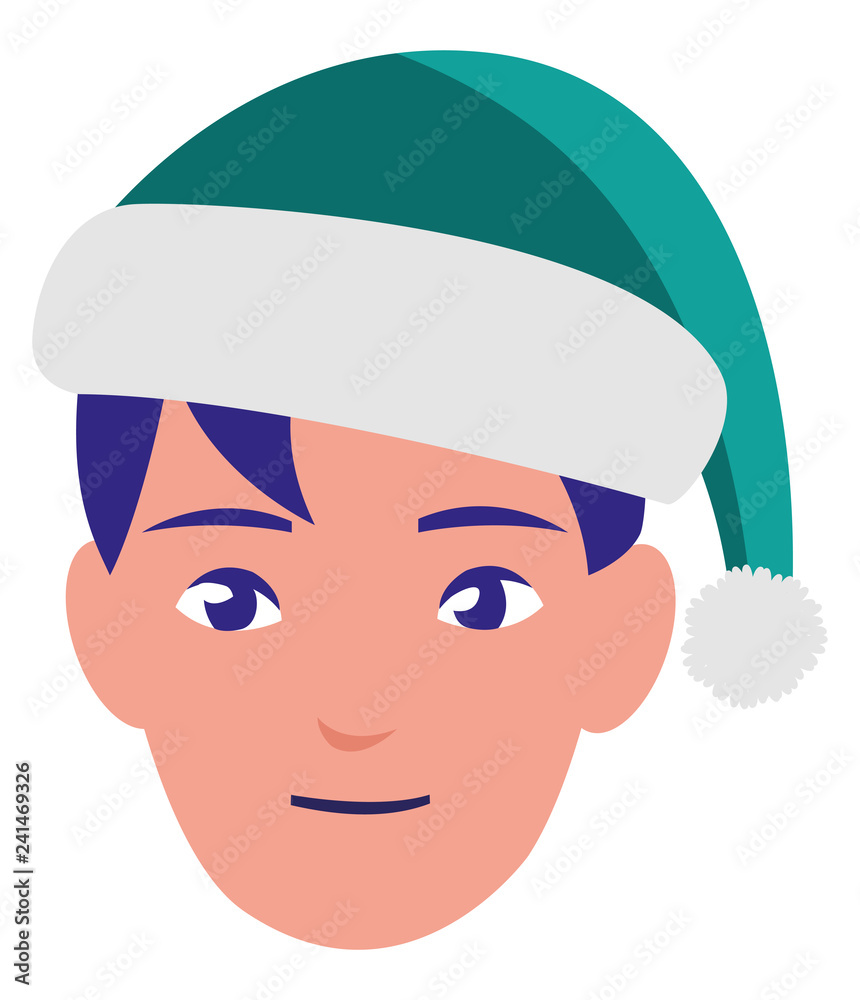 cute little boy head with winter hat