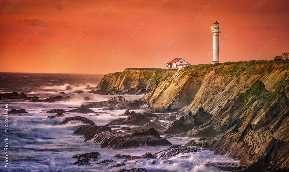 lighthouse during sunset