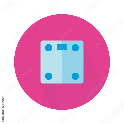 Logo of smart scales in flat style. Fitness equipment for loosing weight.