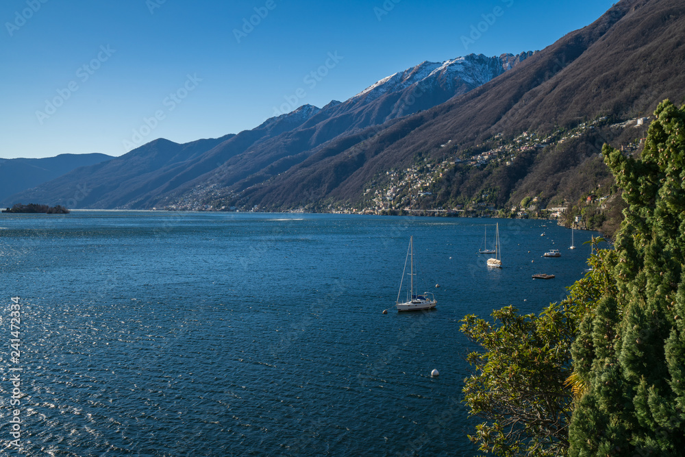 boats on the lake Maggiore