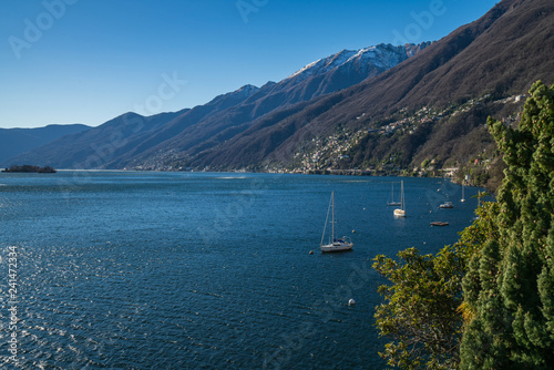 boats on the lake Maggiore