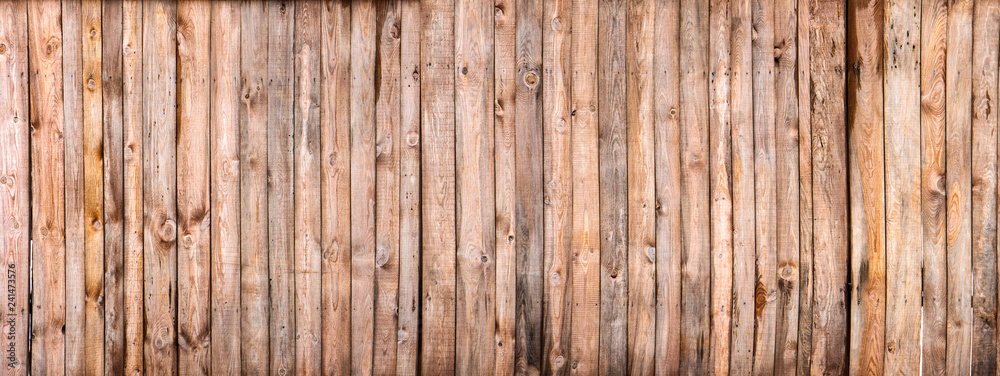 Fototapeta premium Brown wood colored plank wall texture background