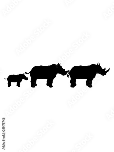 paar liebe kind kleines jung baby mama papa familie dickhäuter nashorn horn rhino einhorn böse comic cartoon clipart logo design