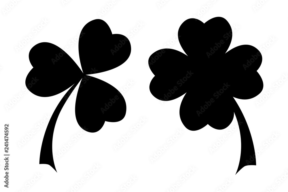 Clover leaves silhouettes
