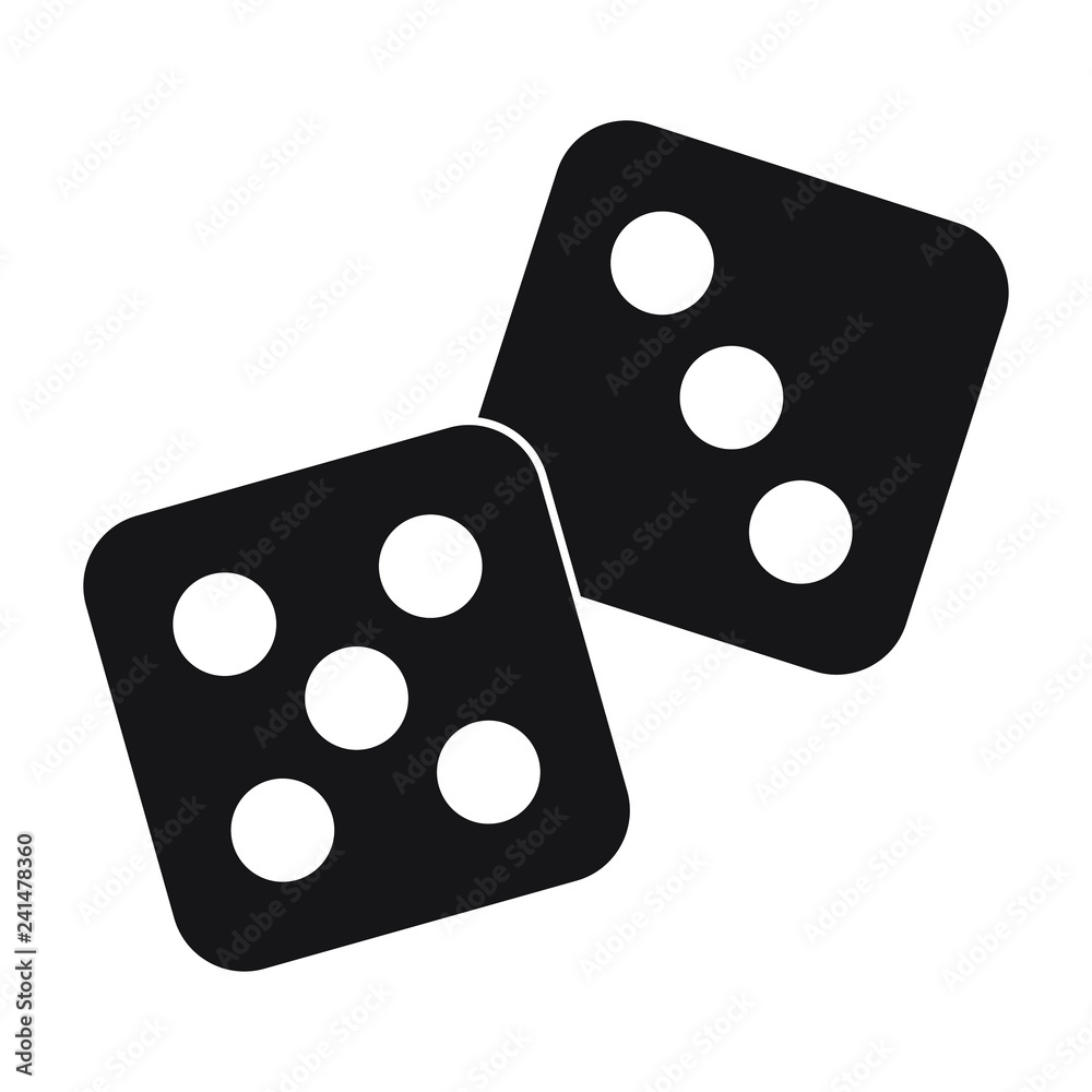 Dices icon. Casino game isolated icon. Vector illustration. Dices icon. Casino game isolated icon. Vector illustration.