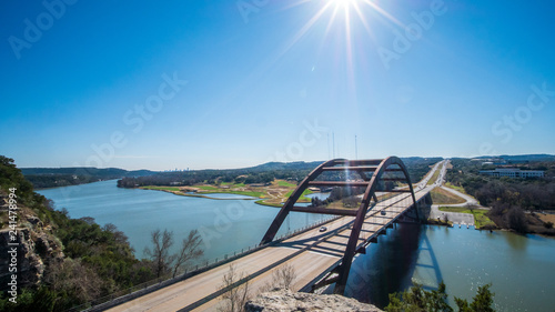 360 bridge in Austin, Texas viewed from a hilltop photo