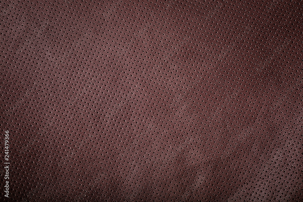 Fototapeta premium Dark Brown Leather for Concept and Idea Style of Fine Leather Crafting, Handcrafts Work Space