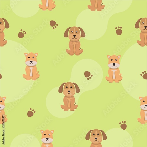 Cute dog seamless pattern © Muhamad
