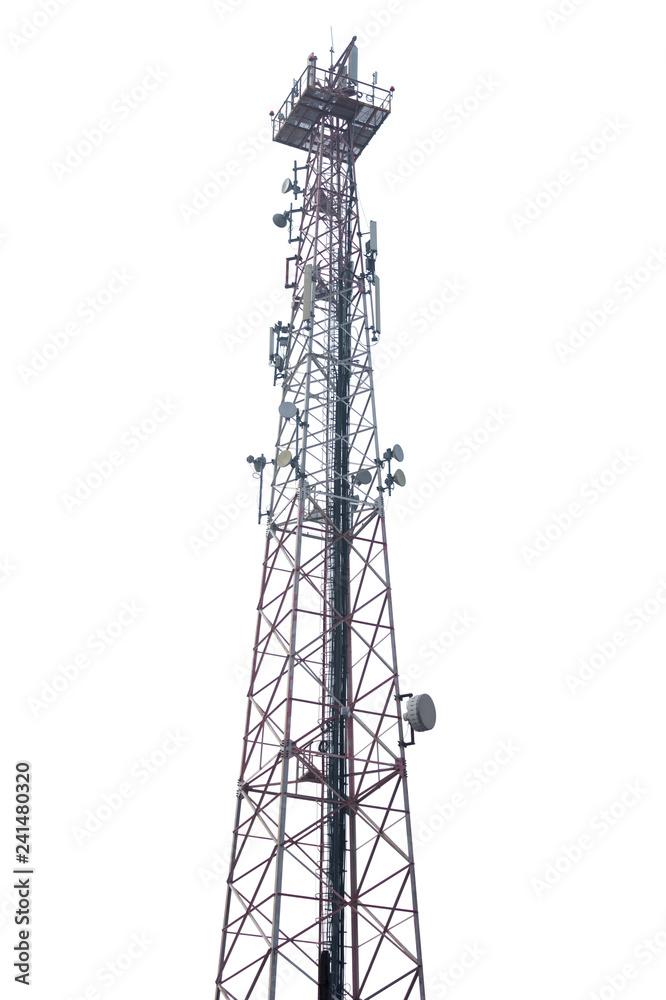 Cell phone tower on white background Cell phone tower on white background