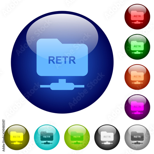 FTP retrieve file color glass buttons © botond1977