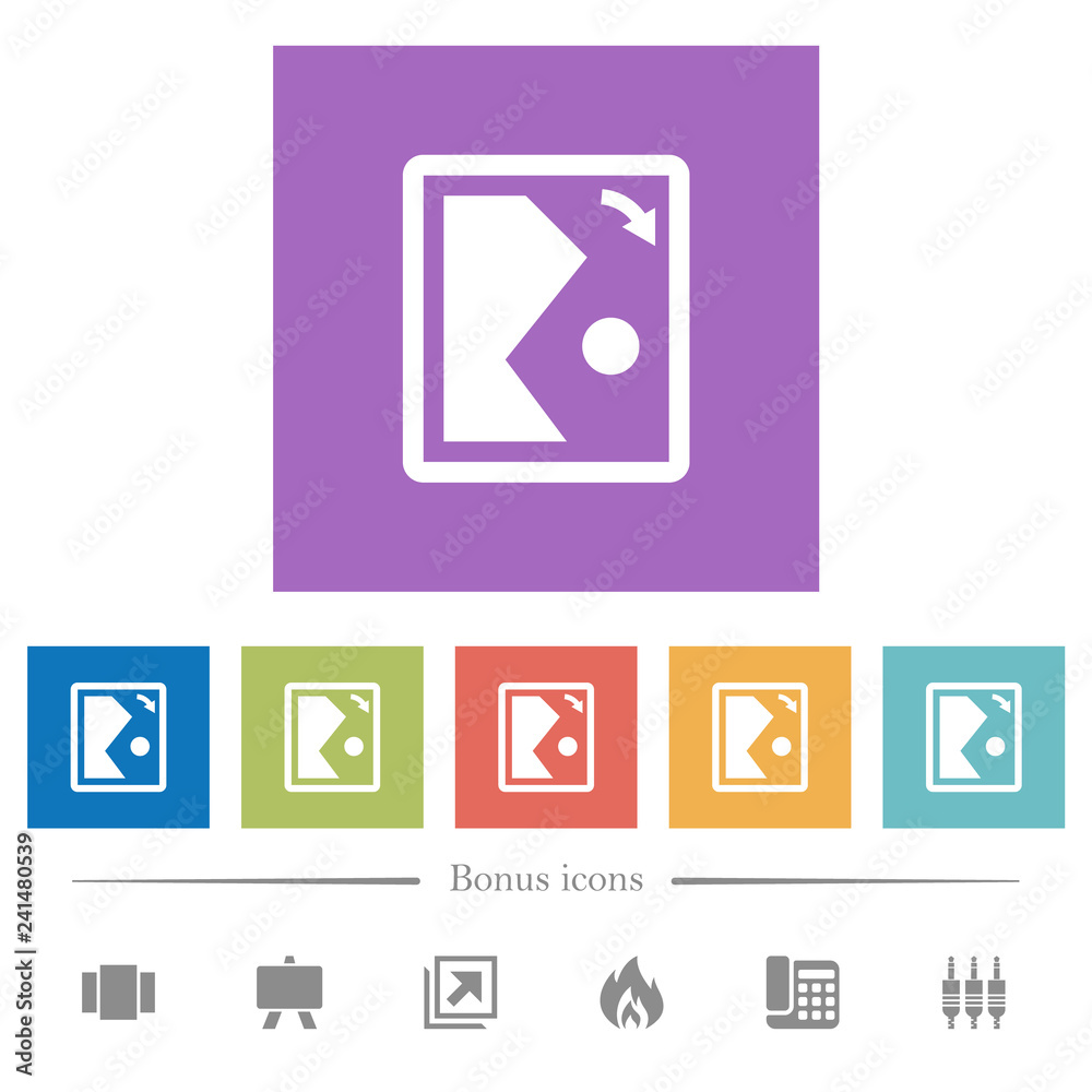 Rotate image right flat white icons in square backgrounds Rotate image right flat white icons in square backgrounds