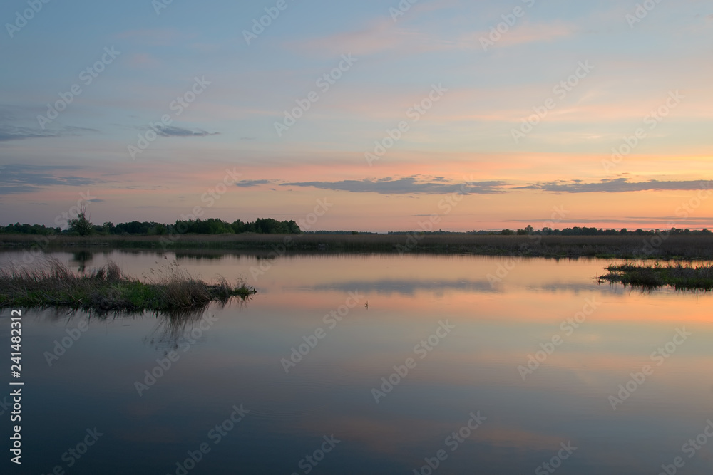 Sunset over the lake