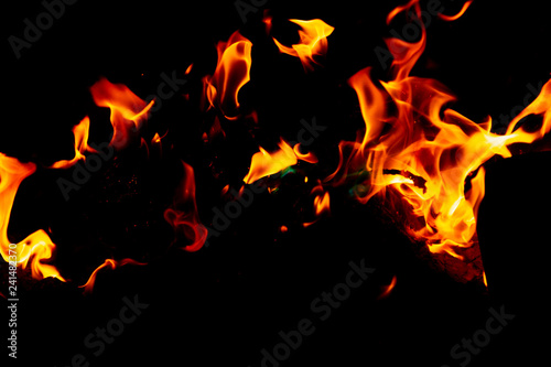 Flame of fire on a black background