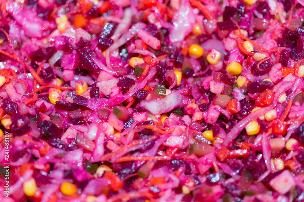 background of beetroot salad vinaigrette