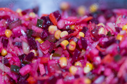 background of beetroot salad vinaigrette