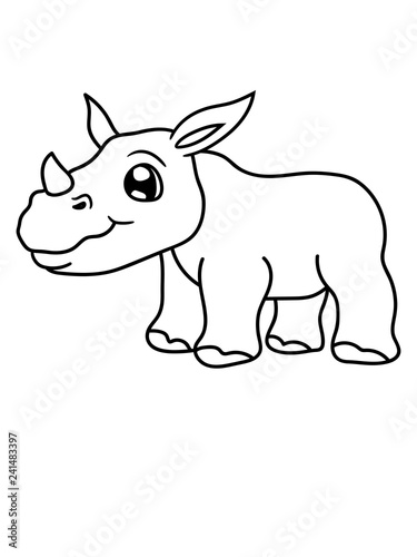 kind baby klein junges süß niedlich rhino retten überleben aussterben bedroht dickhäuter nashorn horn einhorn comic cartoon clipart logo design