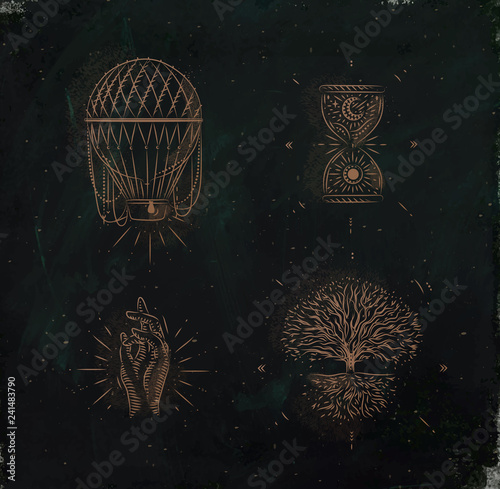 Magic and mystic signs tree of life green
