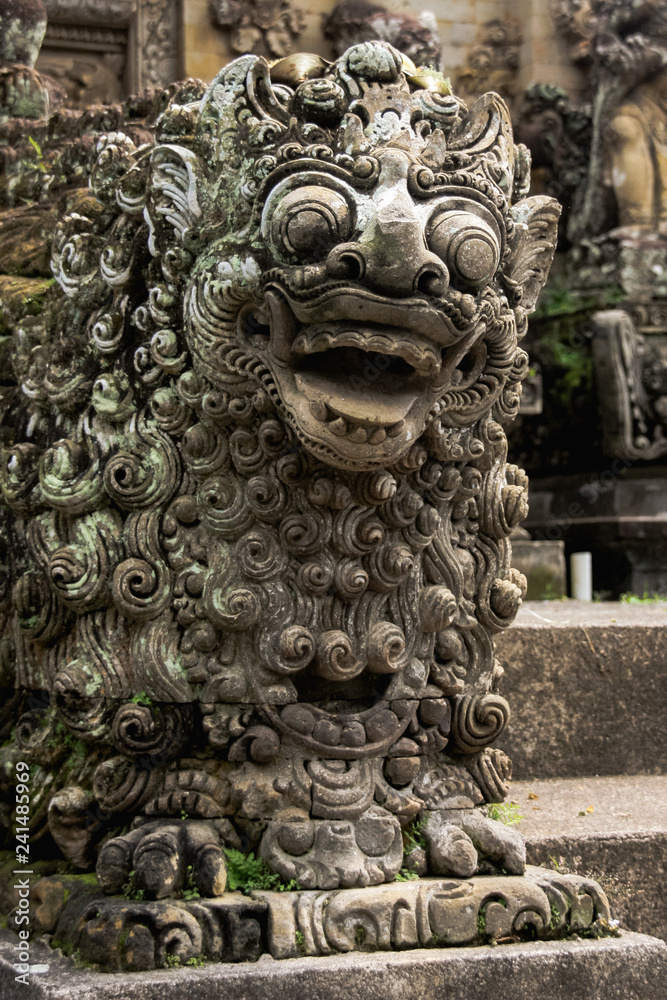 lion statue in Indonesian temple