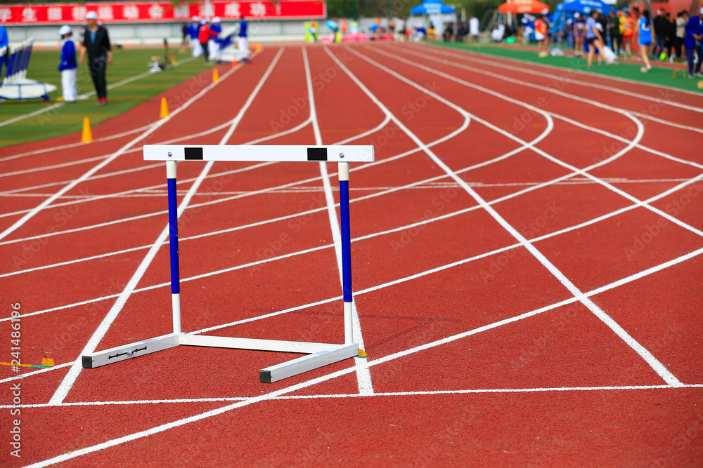 Fototapeta premium Hurdle rack, in the track and field